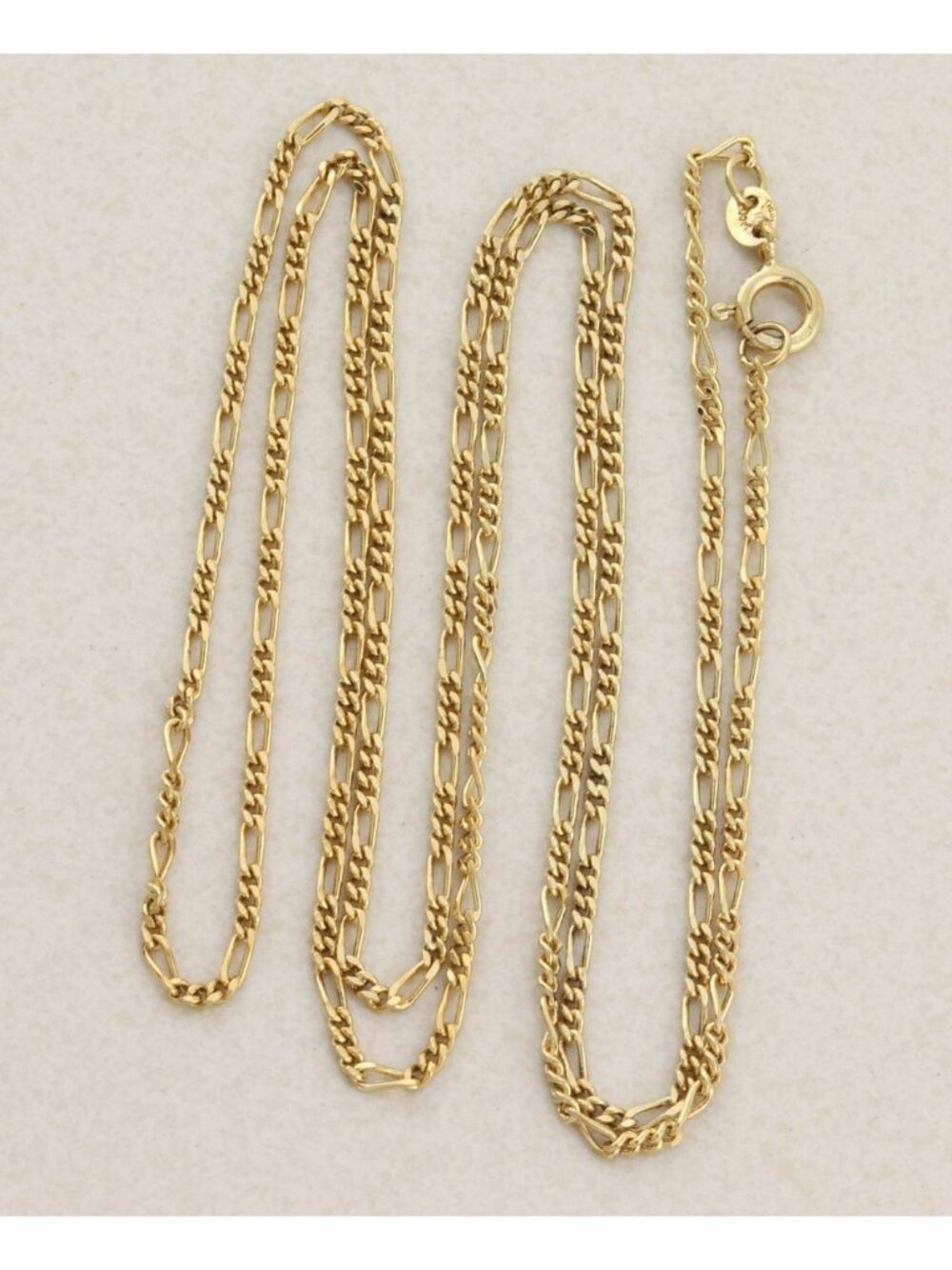 18k Yellow Gold Over Sterling Silver Figaro Chain Necklace Long 30" inch